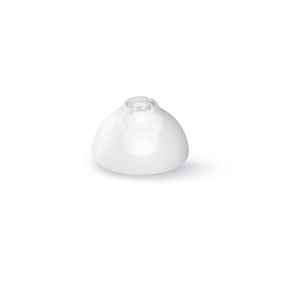 A small, white LEGO Click Dome Closed piece with a single connector stud on top, displayed on a plain white background with a faint shadow beneath it.