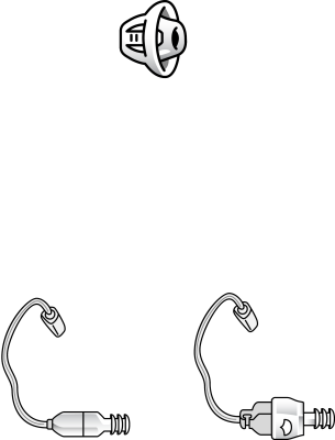 Black and white illustration of a Dome ThinTube ear tip at the top and two Receiver Size 5 Small hearing aids with attached earmolds at the bottom, both facing inward. Product: Dome ThinTube & Receiver Size 5 Small.