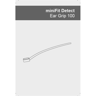 Line drawing of the MiniFit Detect Ear Grip 100, with its product name, "MiniFit Detect Ear Grip 100," clearly labeled at the top.