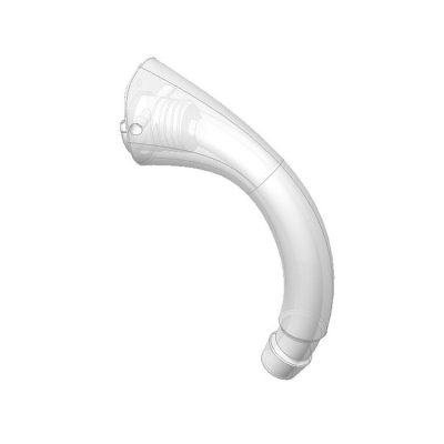 A computer-generated image of the Signia H3660 Standard Earhook—a translucent, curved tube with threaded ends—shown from an angled perspective on a white background.