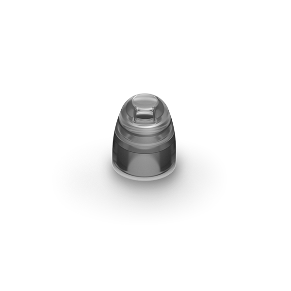 A single, small Cap Dome 4.0 silicone earbud tip with a domed shape and circular opening sits centered on a plain white background.