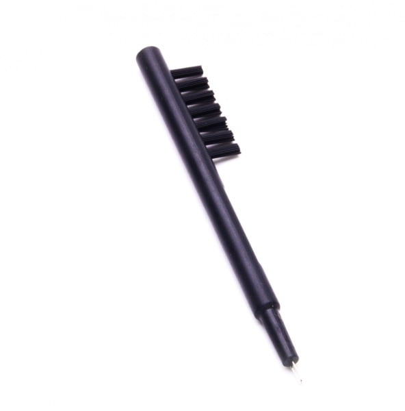 The Cleaning Brush features a black, pen-style handle with a small brush at one end, ideal for cleaning electronic devices and tight spaces.