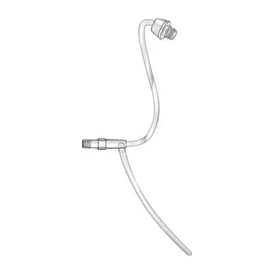 Line drawing of the Slim Tube HE nasogastric tube, featuring connectors on both ends and emphasizing its curved, flexible design.