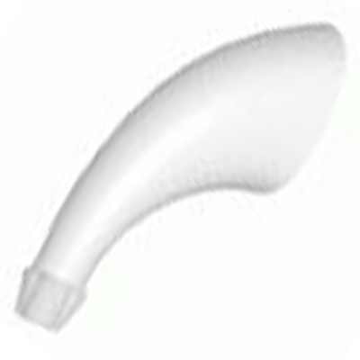 A Small Ear hook for Signia, white and curved with a tapered tip and wider base, resembling a plastic nozzle or spout, is shown against a plain background.